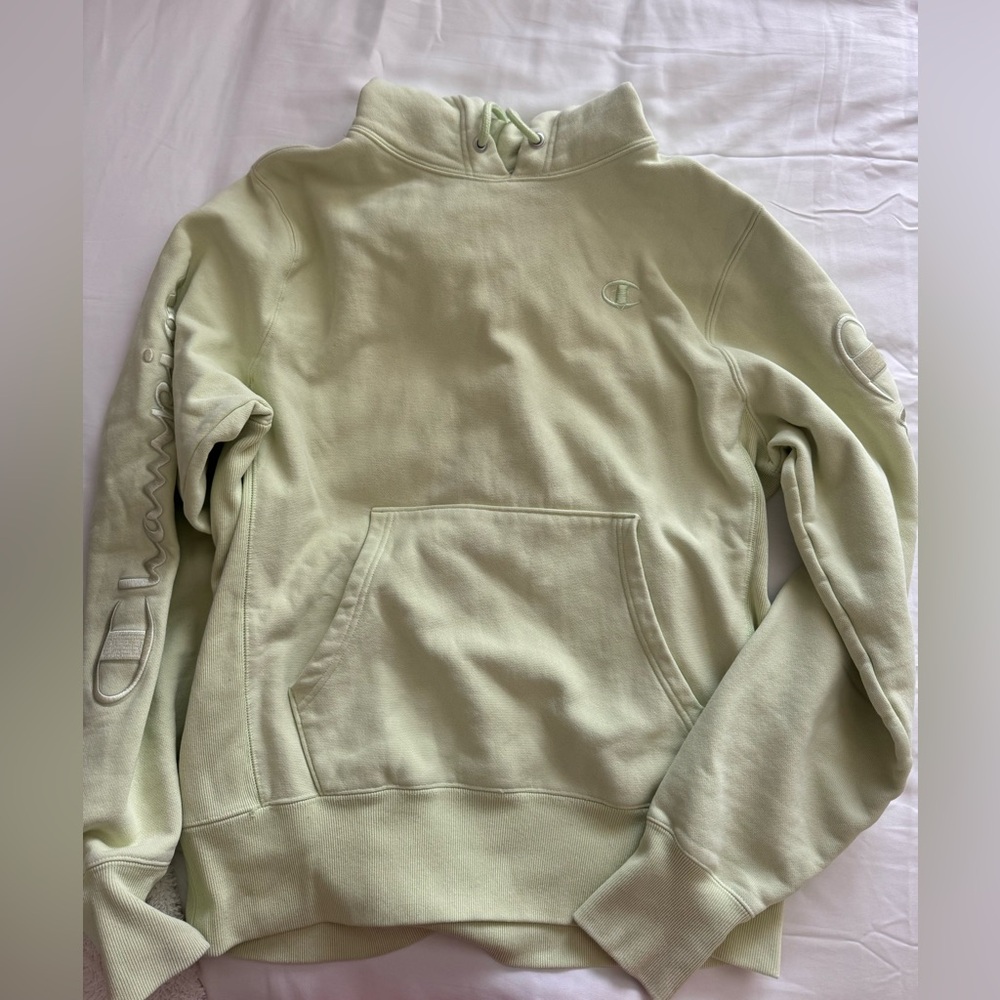 Champion Women’s S Reverse Weave Mint Green Pullover Drawstring Hoodie Sweater
